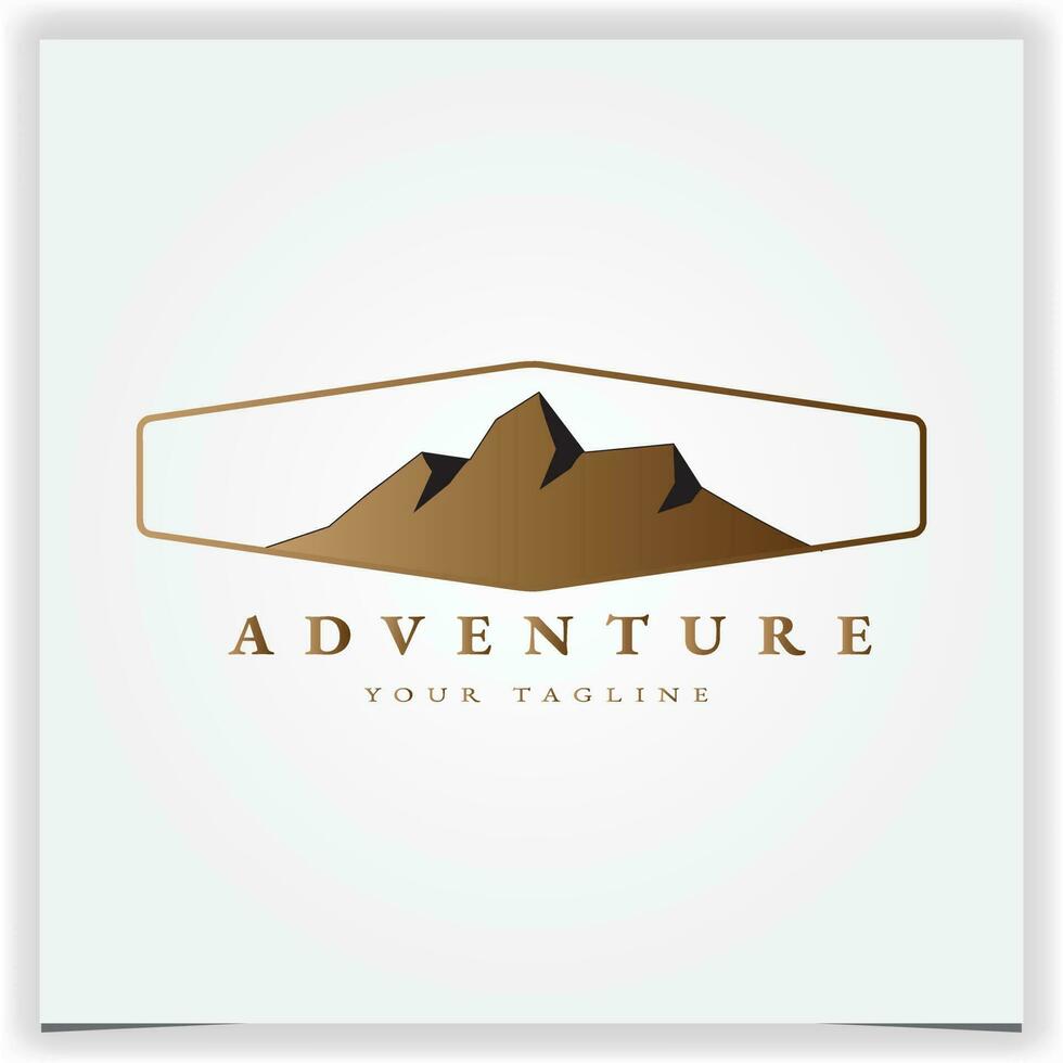 montagna avventura logo premio elegante modello vettore eps 10