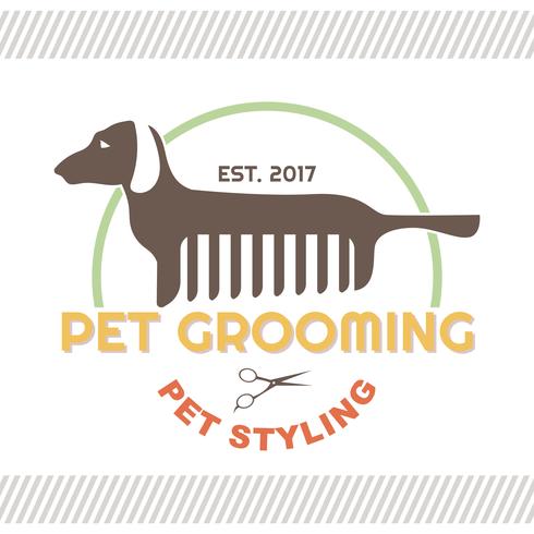 Identità aziendale di grooming per animali domestici vettore