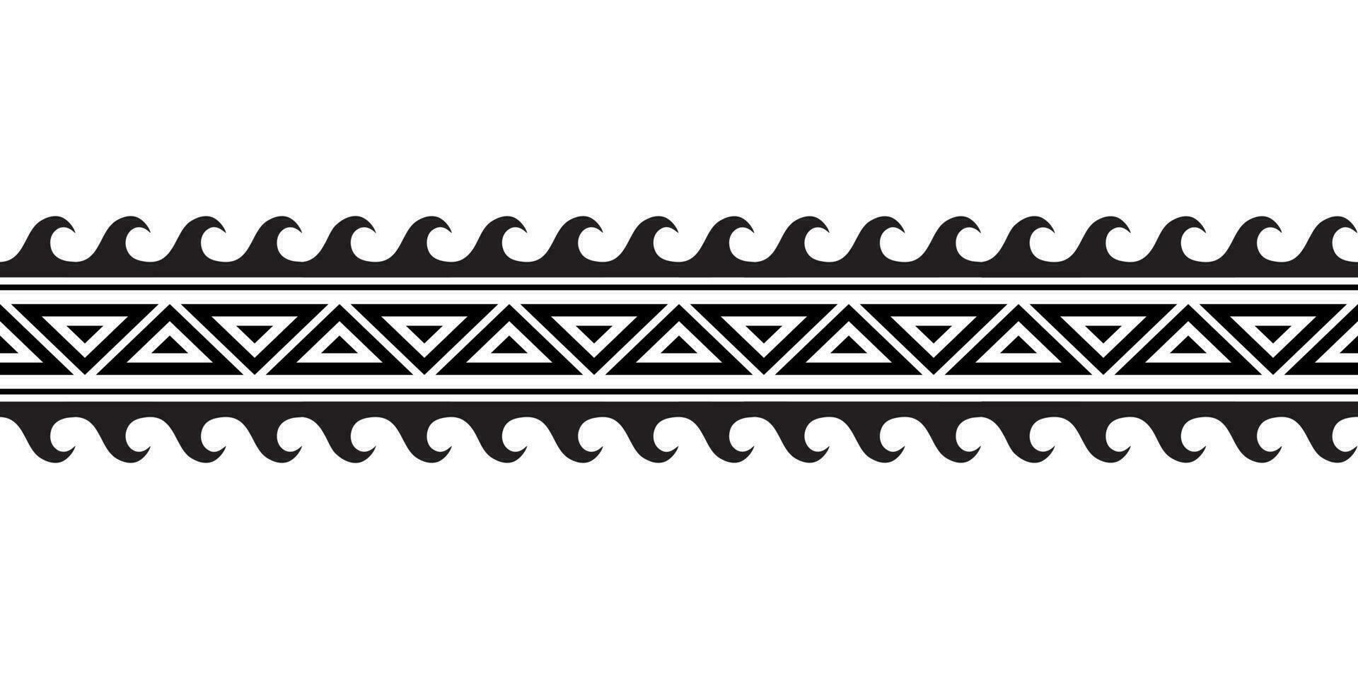 maori polinesiano tatuaggio braccialetto con onde. tribale manica senza soluzione di continuità modello vettore. vettore