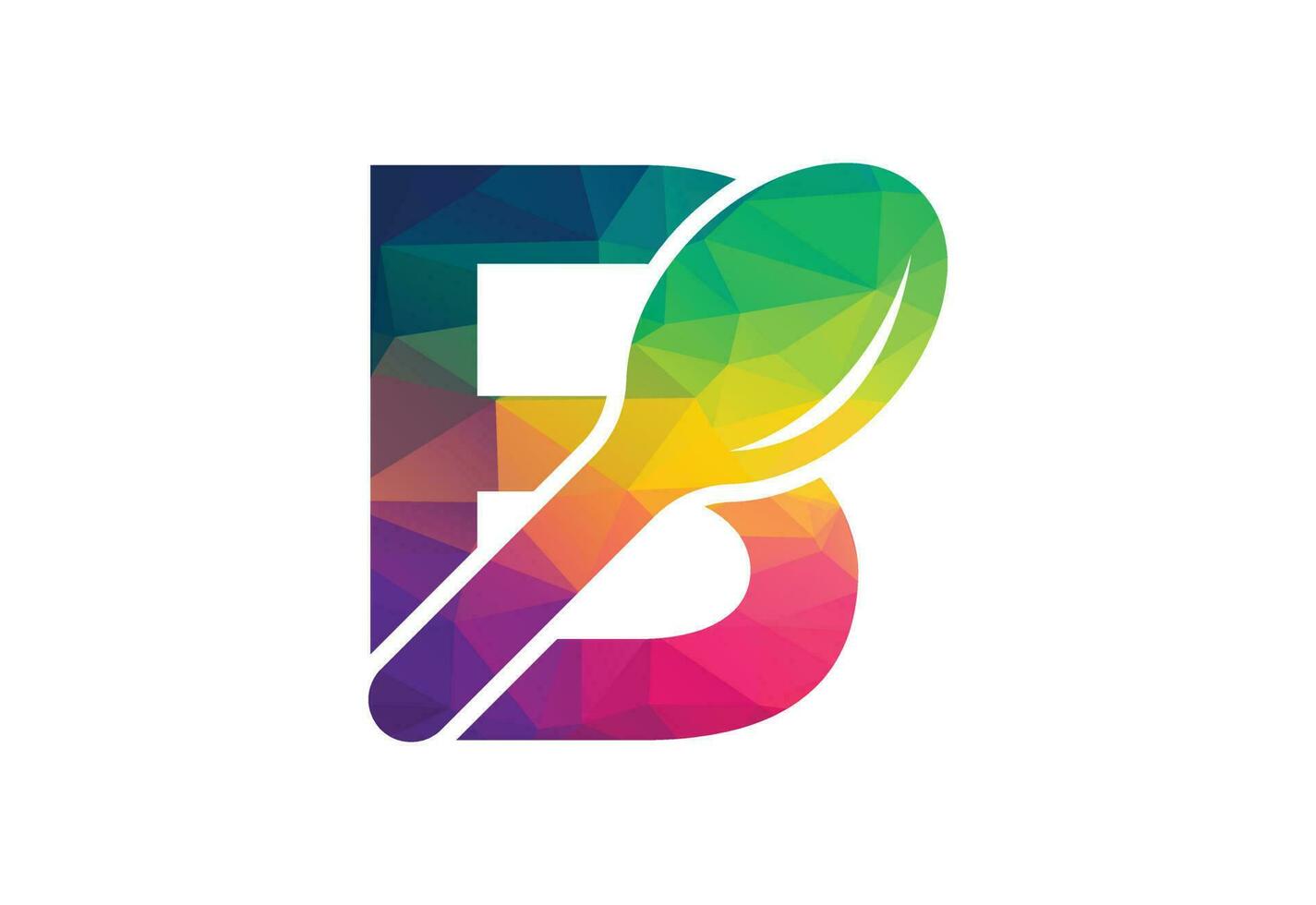 Basso poli e iniziale B lettera logo con creativo simbolo, vettore design modello