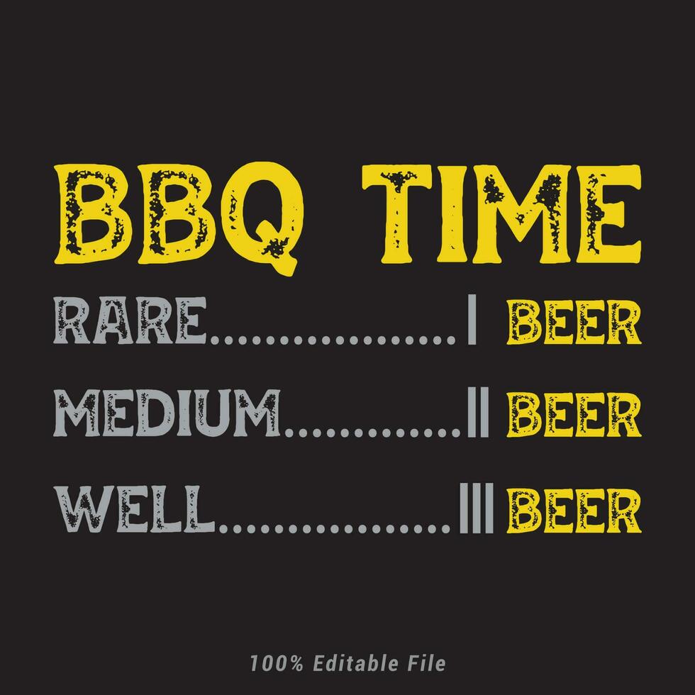 bbq tempo raro medio bene bbq volta. barbecue festa. Vintage ▾ manifesto. vettore