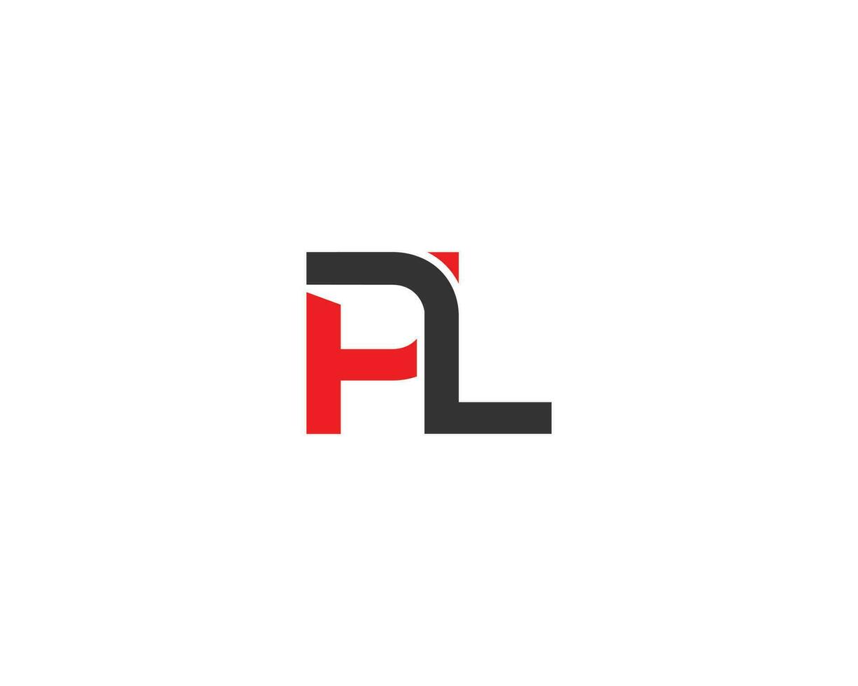 pl lettera logo iniziali design vettore illustrazione.