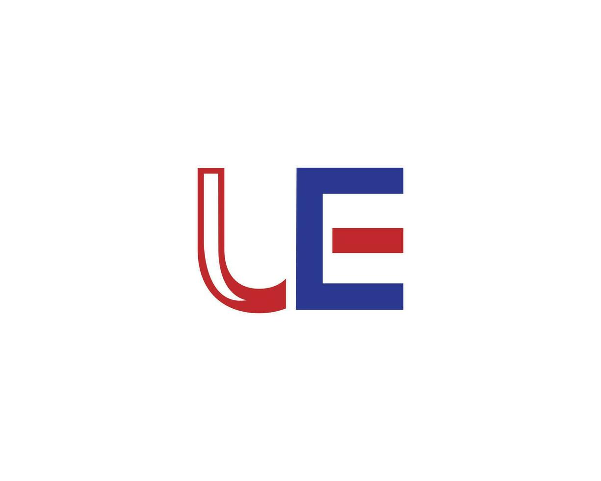 lettera ue logo alfabeto isolato vettore logo design.
