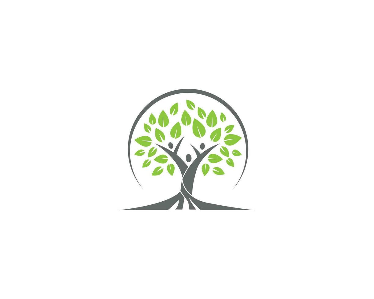 famiglia albero pianta e famiglia cura logo design vettore