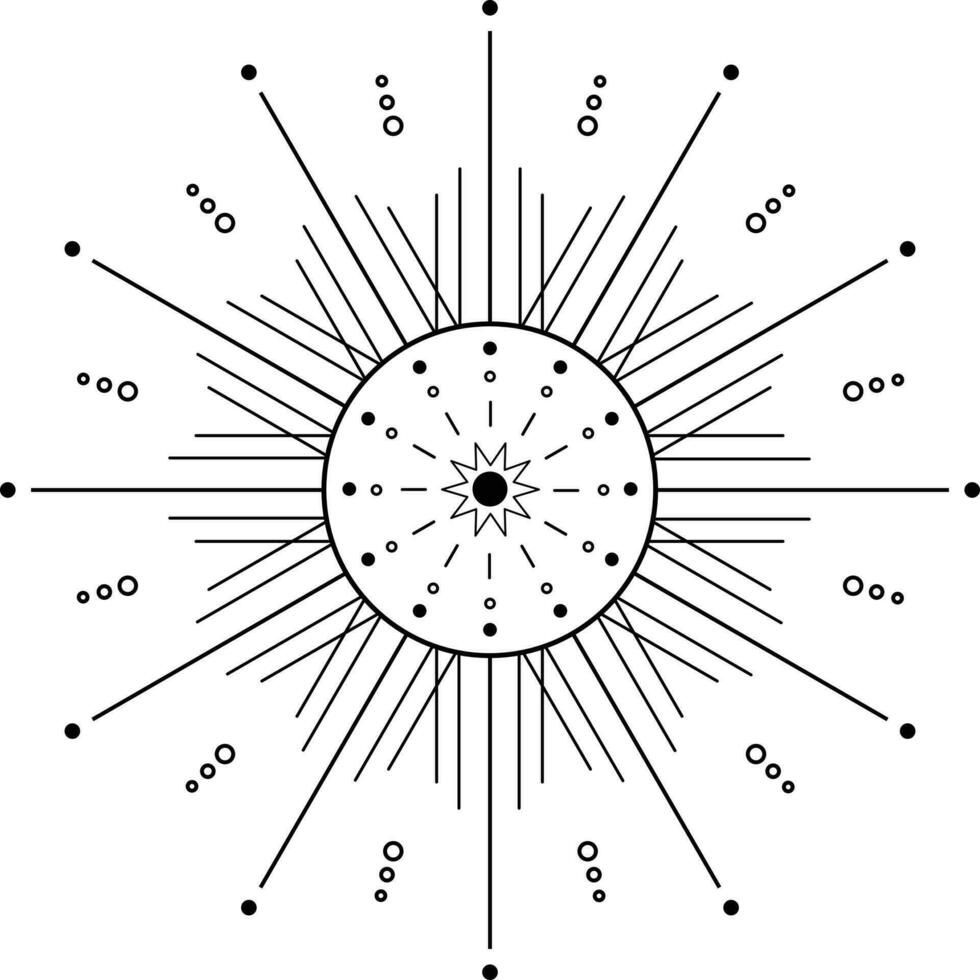 estetico celeste sole linea arte vettore