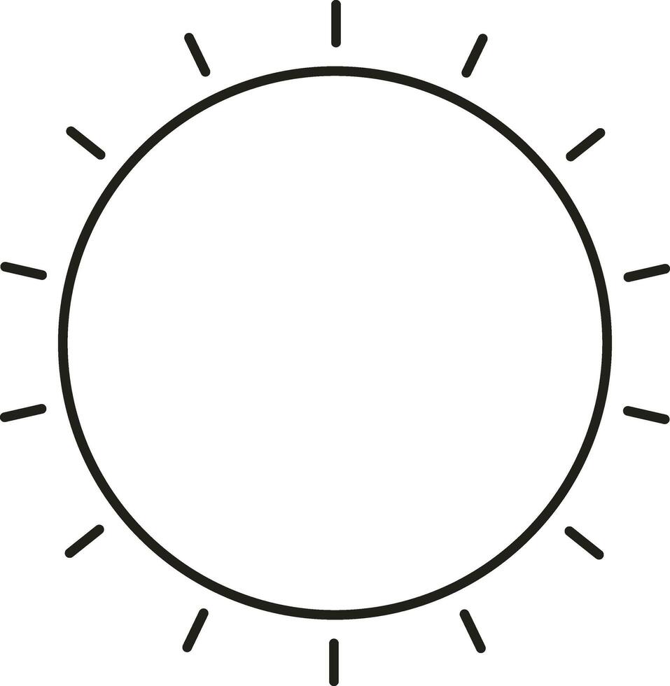 nero ictus stile sole o luminosità icona. vettore