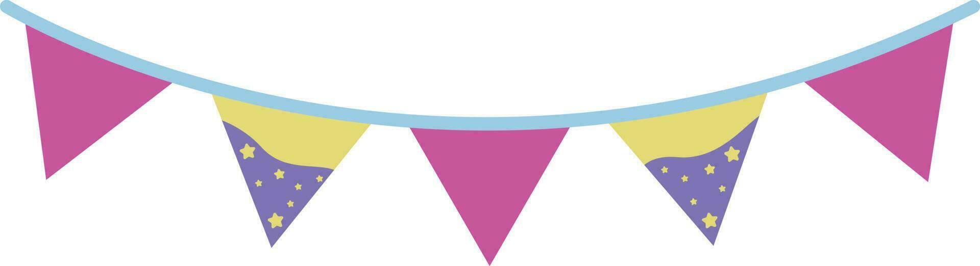 triangolo colorato carino festa bandiere illustrazione speciale stile vettore
