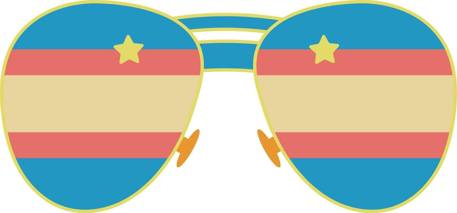estate viaggio elemento spiaggia divertimento colorato occhiali da sole illustrazione piatto icona vettore