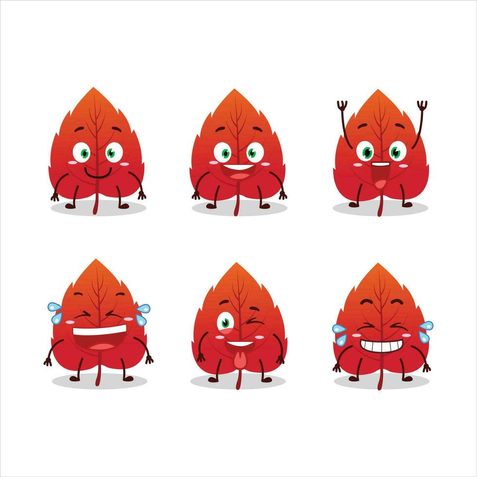 cartone animato personaggio di rosso secco le foglie con Sorridi espressione vettore