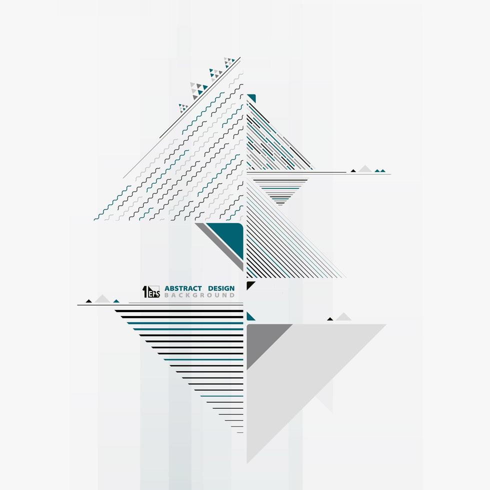decorazione ondulata triangolo astratto di composizione geometrica nei colori blu vettore