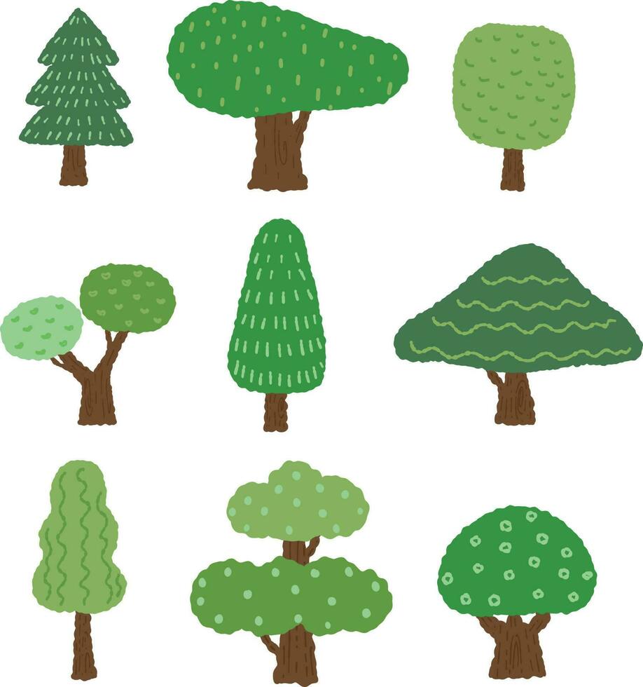 illustrazione carino albero semplice forma vettore