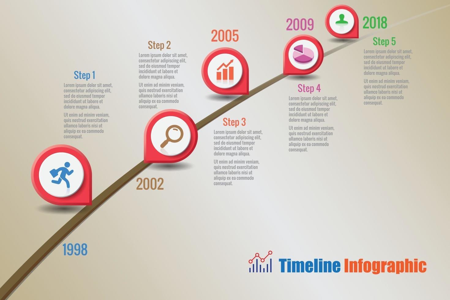 icone di infografica timeline di business roadmap vettore