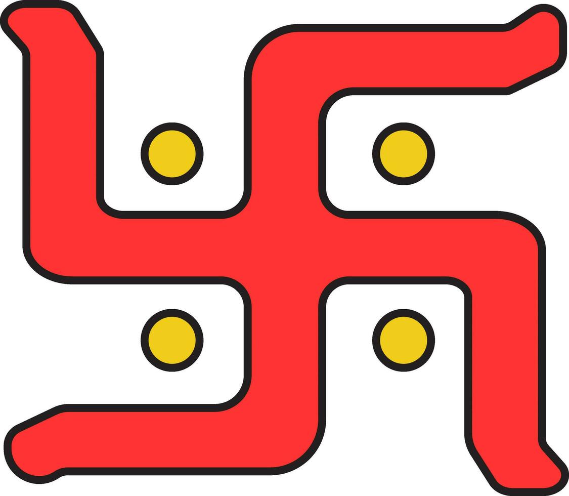 illustrazione di rosso svastica simbolo o icona nel piatto stile. vettore