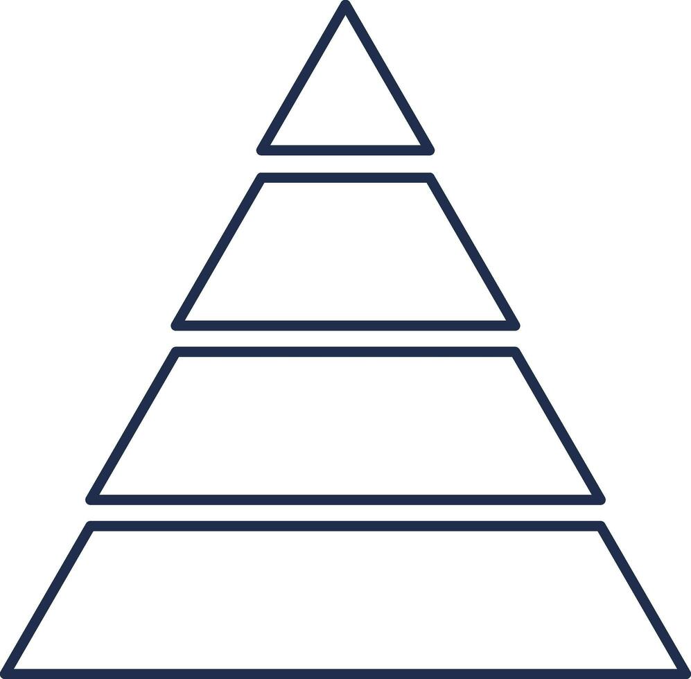 quattro palcoscenico piramide grafico magro linea arte icona. vettore