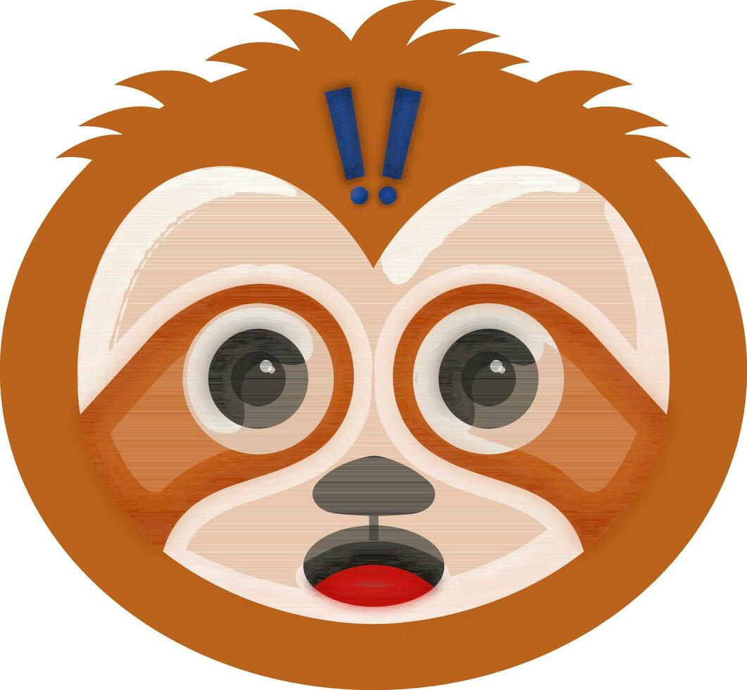 spiegazione bradipo animale cerchio cartone animato emoji piatto icona. vettore