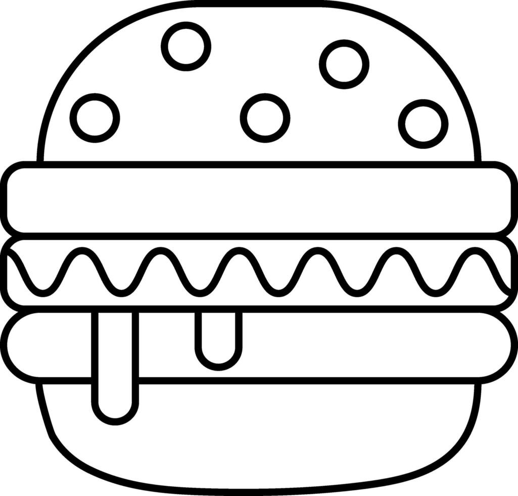 isolato hamburger icona nel linea arte. vettore