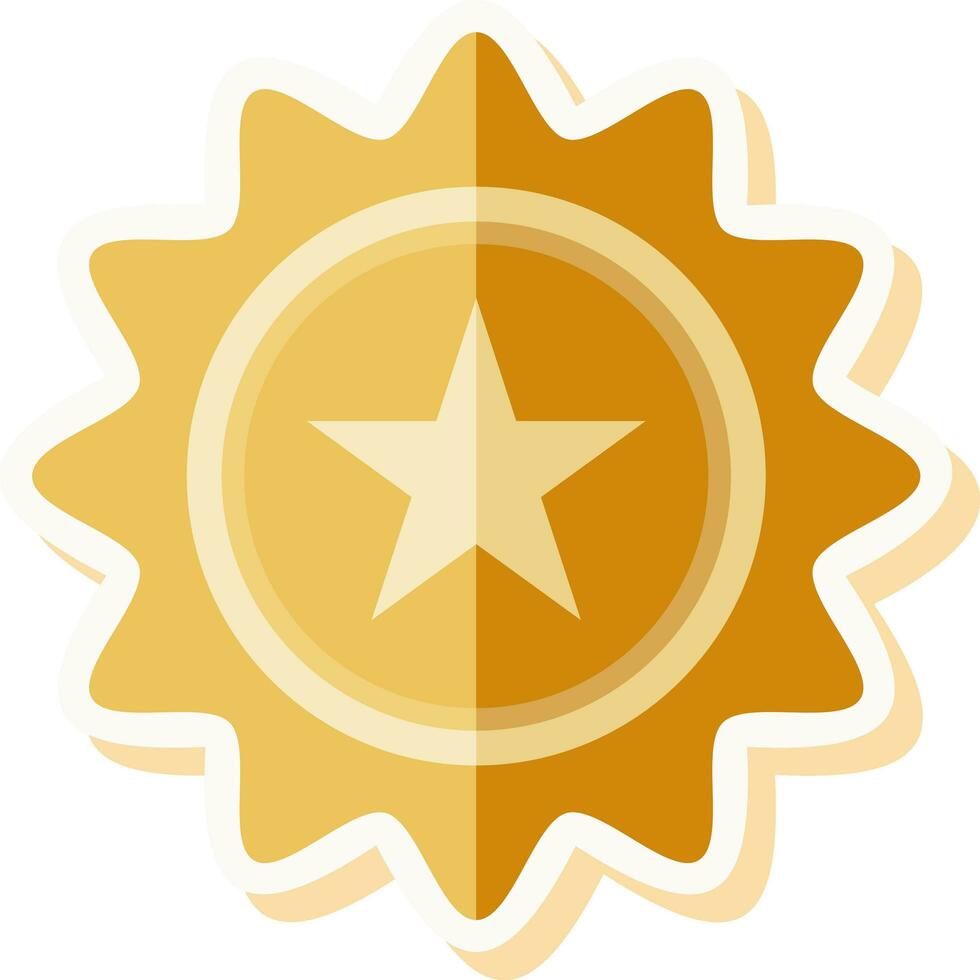 d'oro stella distintivo icona nel etichetta stile. vettore