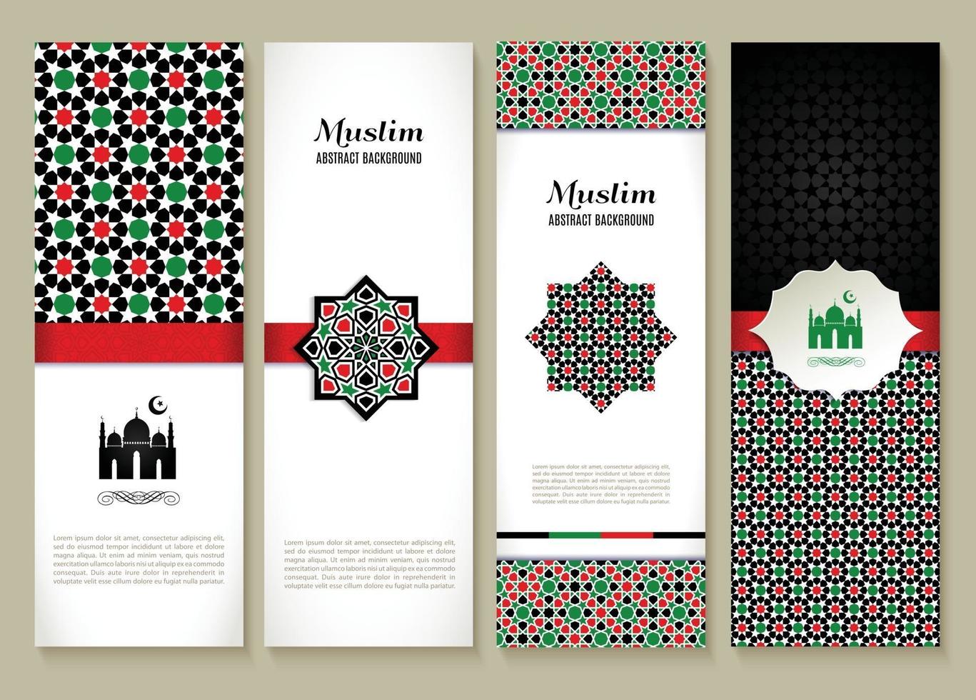 set di banner di design di colore islamico degli Emirati Arabi Uniti vettore