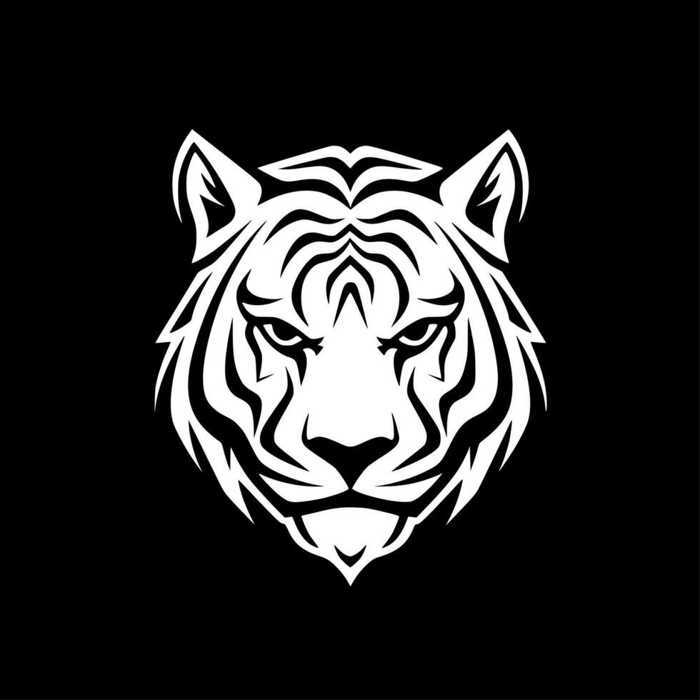 tigre - nero e bianca isolato icona - vettore illustrazione