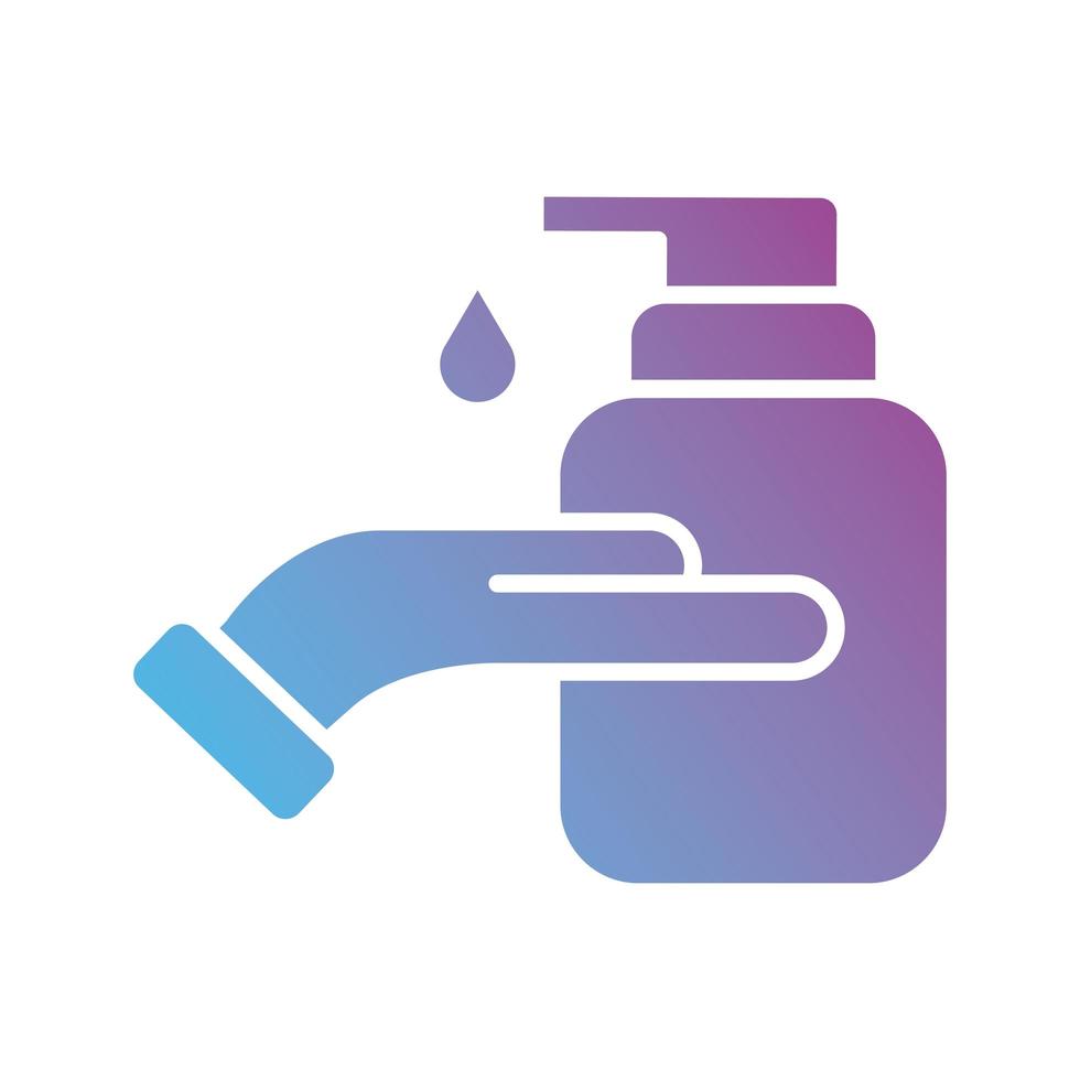 lavaggio a mano utilizzando silhouette gradiente bottiglia di sapone vettore