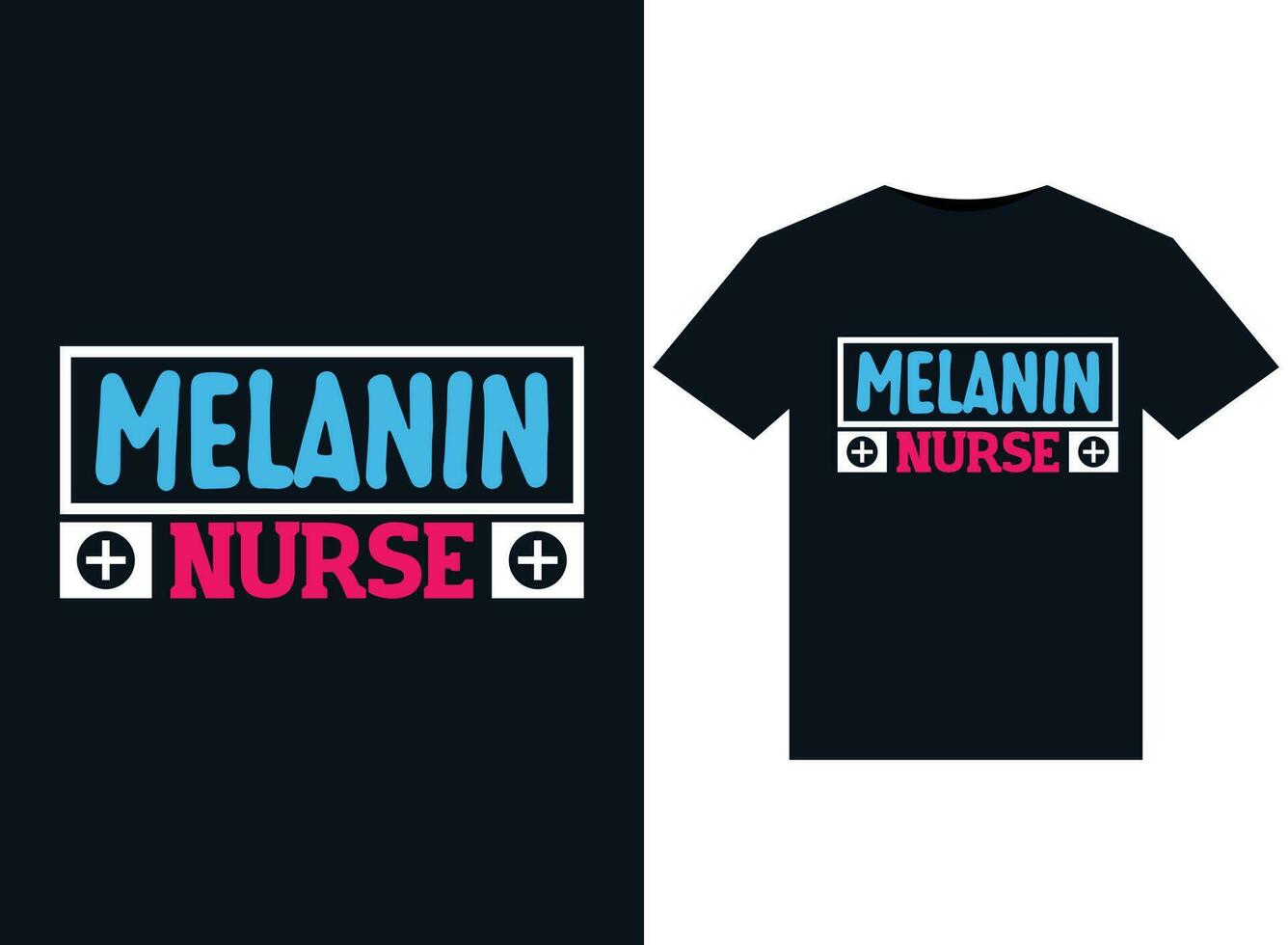 melanina infermiera illustrazioni per pronti per la stampa magliette design vettore
