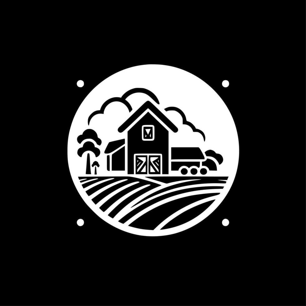 azienda agricola, minimalista e semplice silhouette - vettore illustrazione