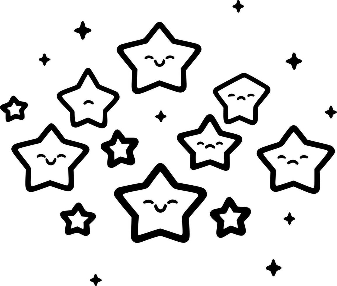 stelle, nero e bianca vettore illustrazione
