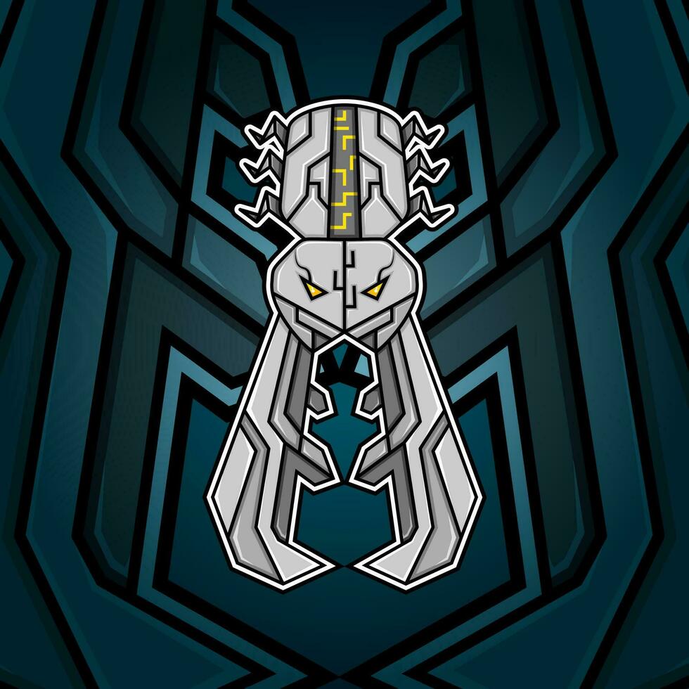 cervo scarafaggio portafortuna illustrazione con robotica concetto. Usato per gioco logo, etichetta, sport logo e maglietta design vettore