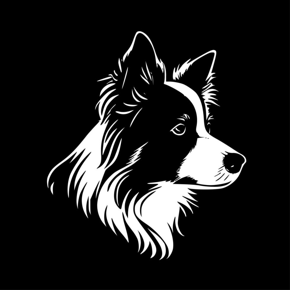 confine collie - minimalista e piatto logo - vettore illustrazione