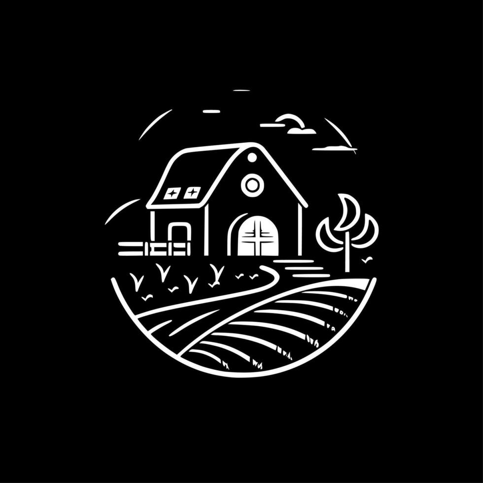 azienda agricola, minimalista e semplice silhouette - vettore illustrazione