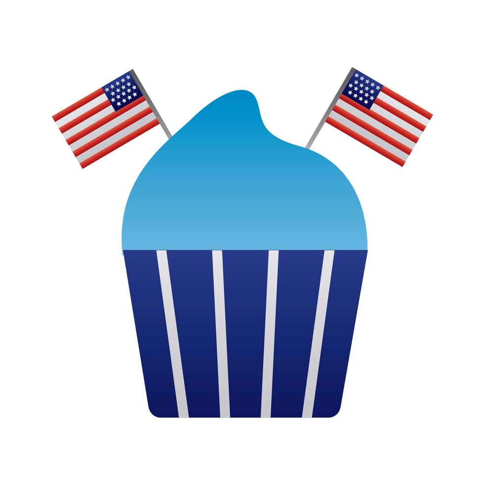 bandiere degli Stati Uniti in stile cupcake degradato vettore
