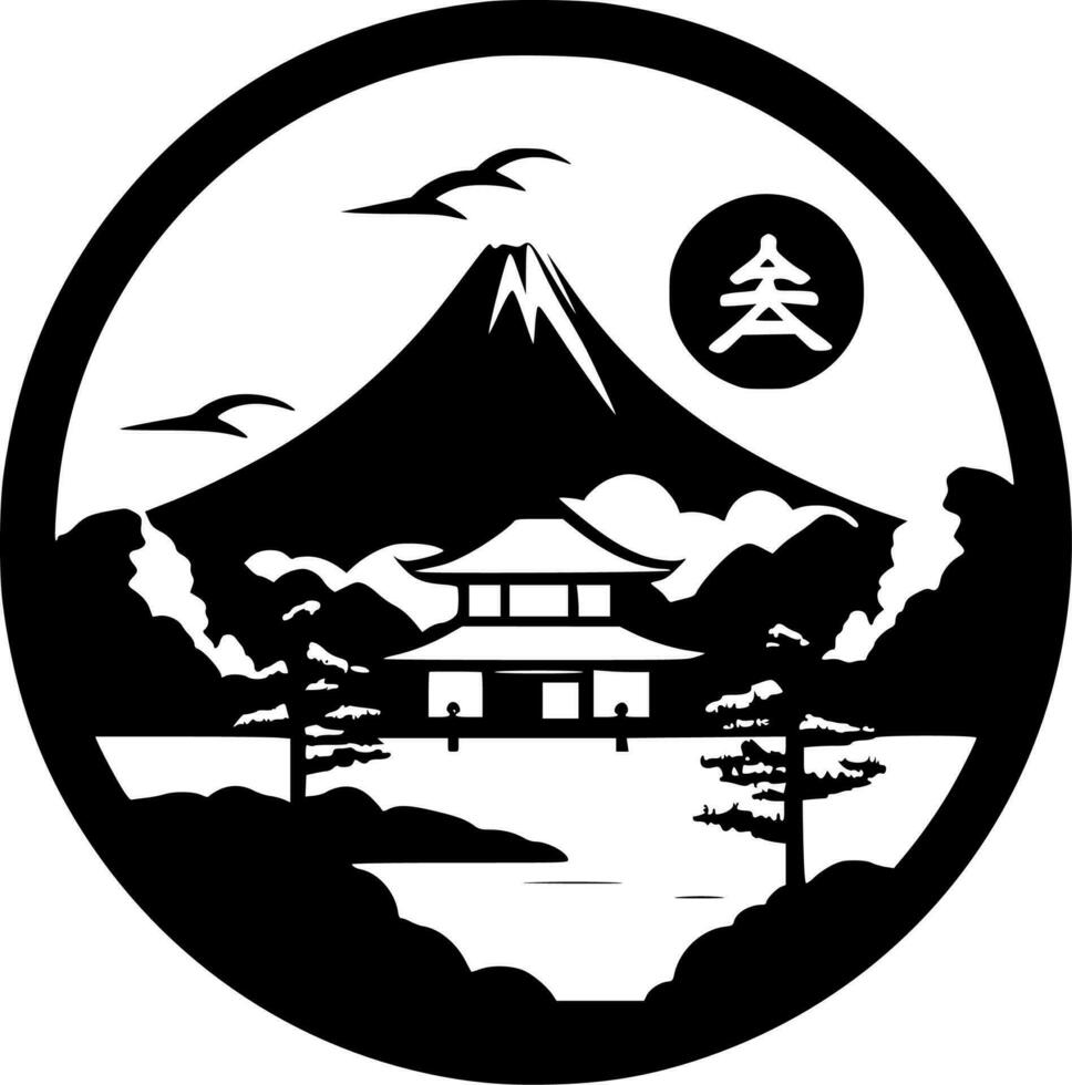 Giappone - minimalista e piatto logo - vettore illustrazione