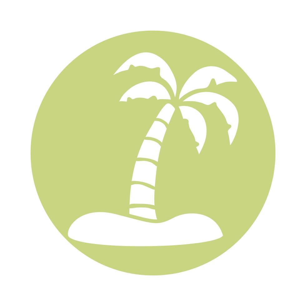 icona di stile blocco estate palme albero vettore