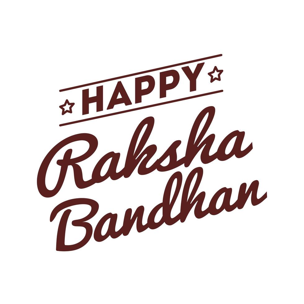 felice celebrazione di raksha bandhan con stile linea scritta vettore