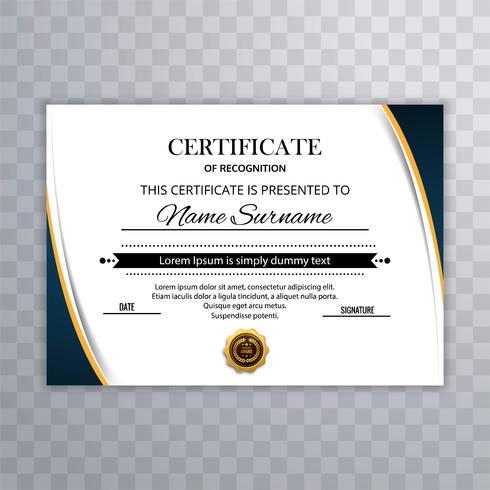Certificato di progettazione del modello di apprezzamento. Illustrazione vettoriale
