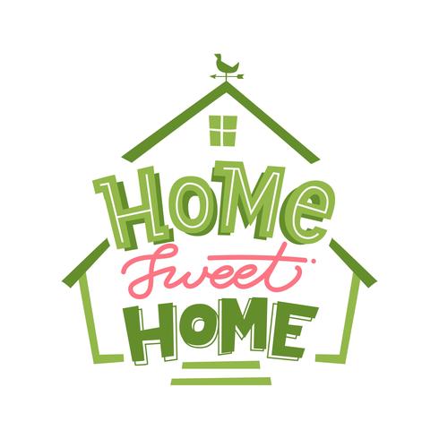 Layout di Lettering Home Sweet Home vettore