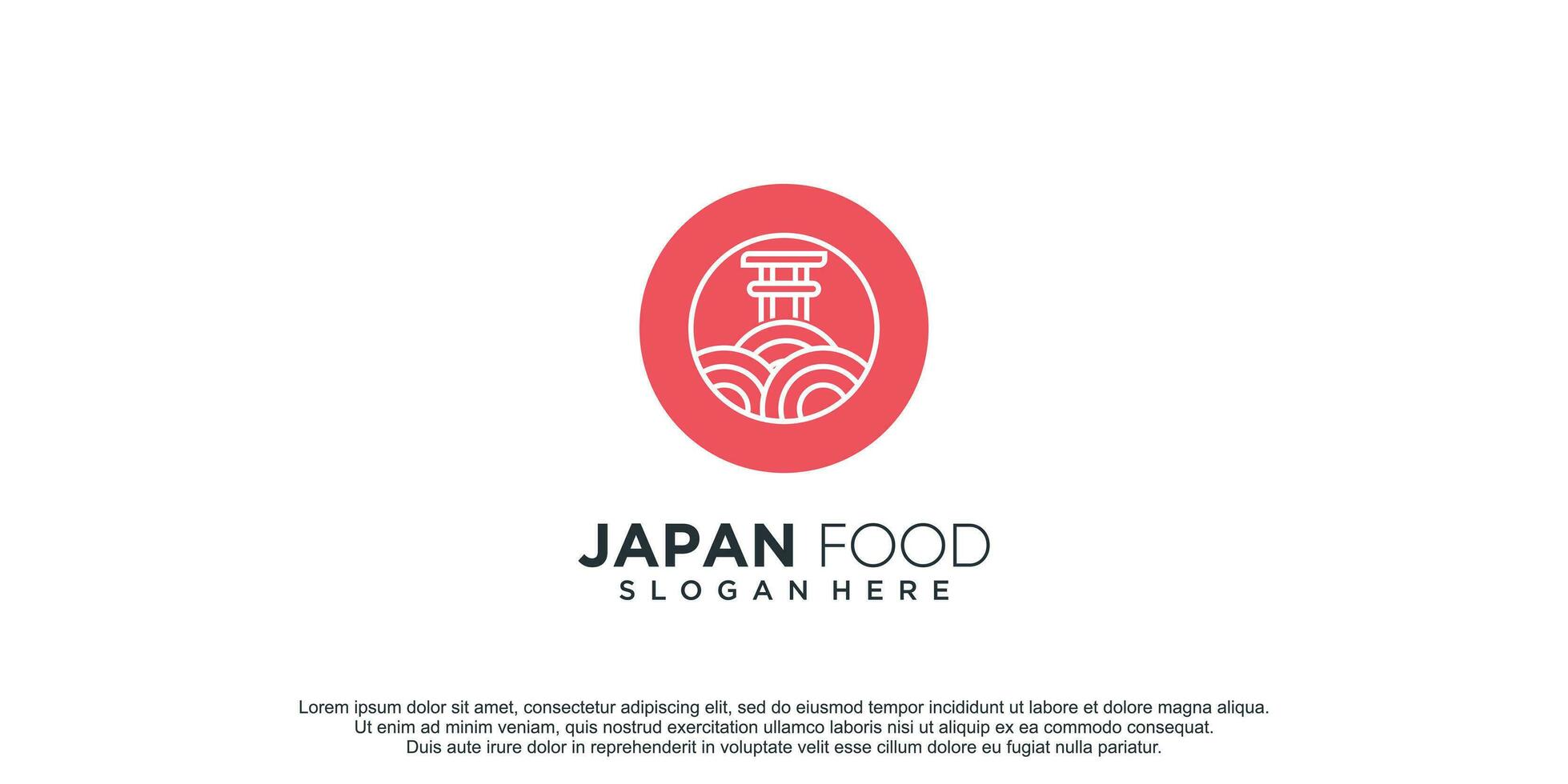 Giappone cibo logo con creativo stile design idea concetto per attività commerciale vettore