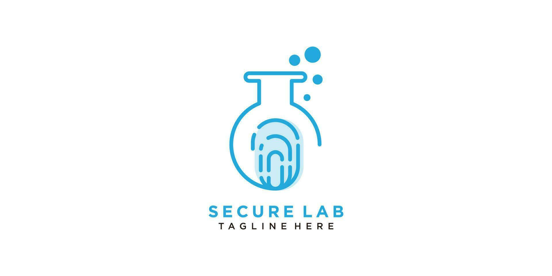 laboratorio logo con impronta digitale concetto e fresco creativo idea design vettore