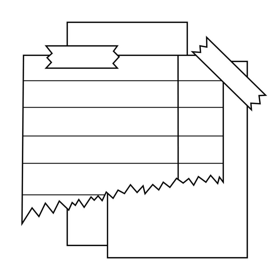 carino carta adesivi per Appunti. ruvido, sciatto struttura. digitale proiettile rivista. vettore