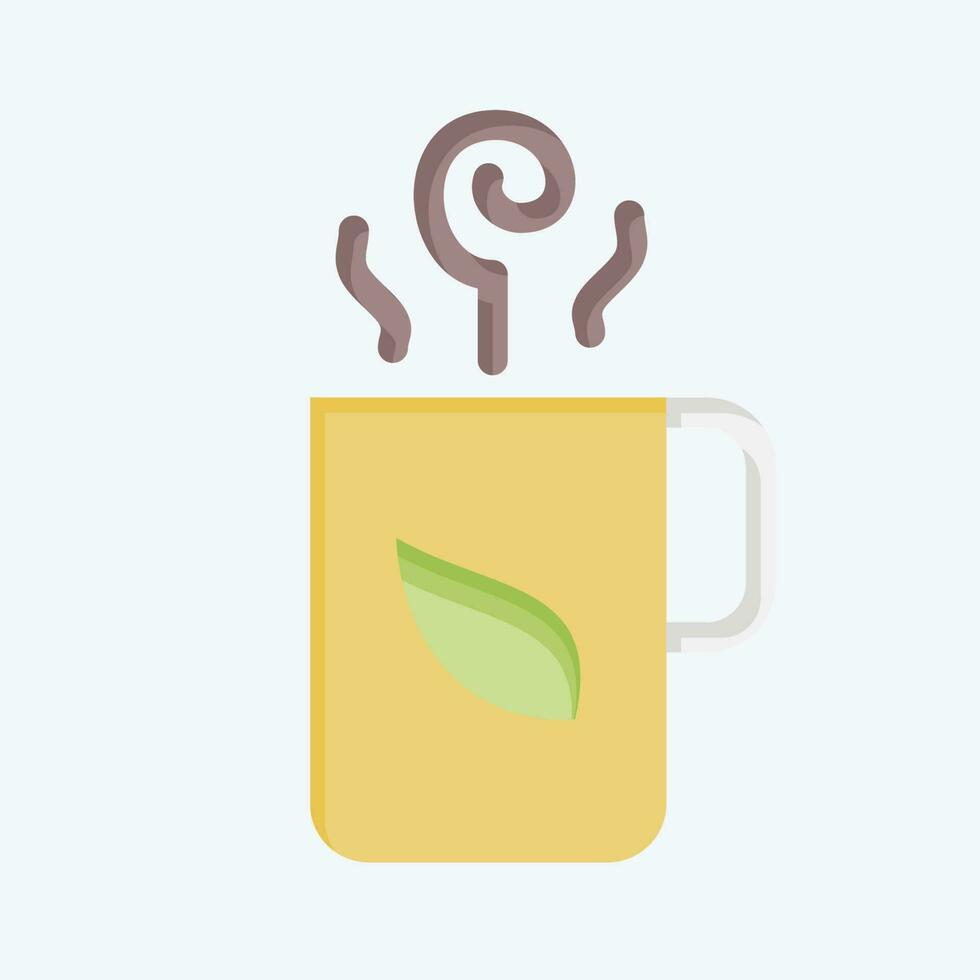 icona caldo tè. relazionato per tè simbolo. piatto stile. semplice design modificabile. semplice illustrazione. verde tè vettore