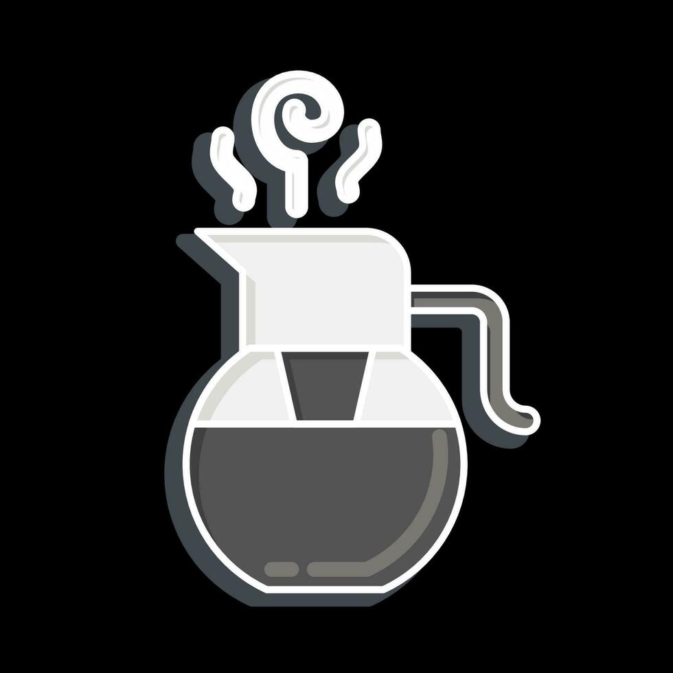 icona bicchiere teaport. relazionato per tè simbolo. lucido stile. semplice design modificabile. semplice illustrazione. verde tè vettore