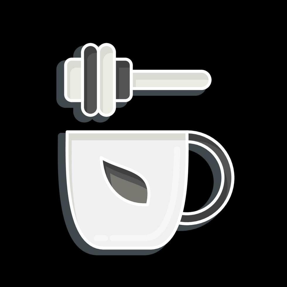 icona miele tè. relazionato per tè simbolo. lucido stile. semplice design modificabile. semplice illustrazione. verde tè vettore