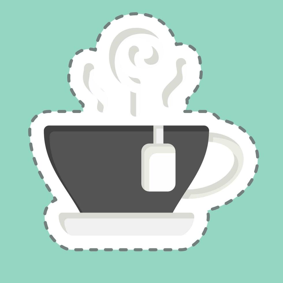 etichetta linea tagliare erbaceo tè. relazionato per tè simbolo. semplice design modificabile. semplice illustrazione. verde tè vettore
