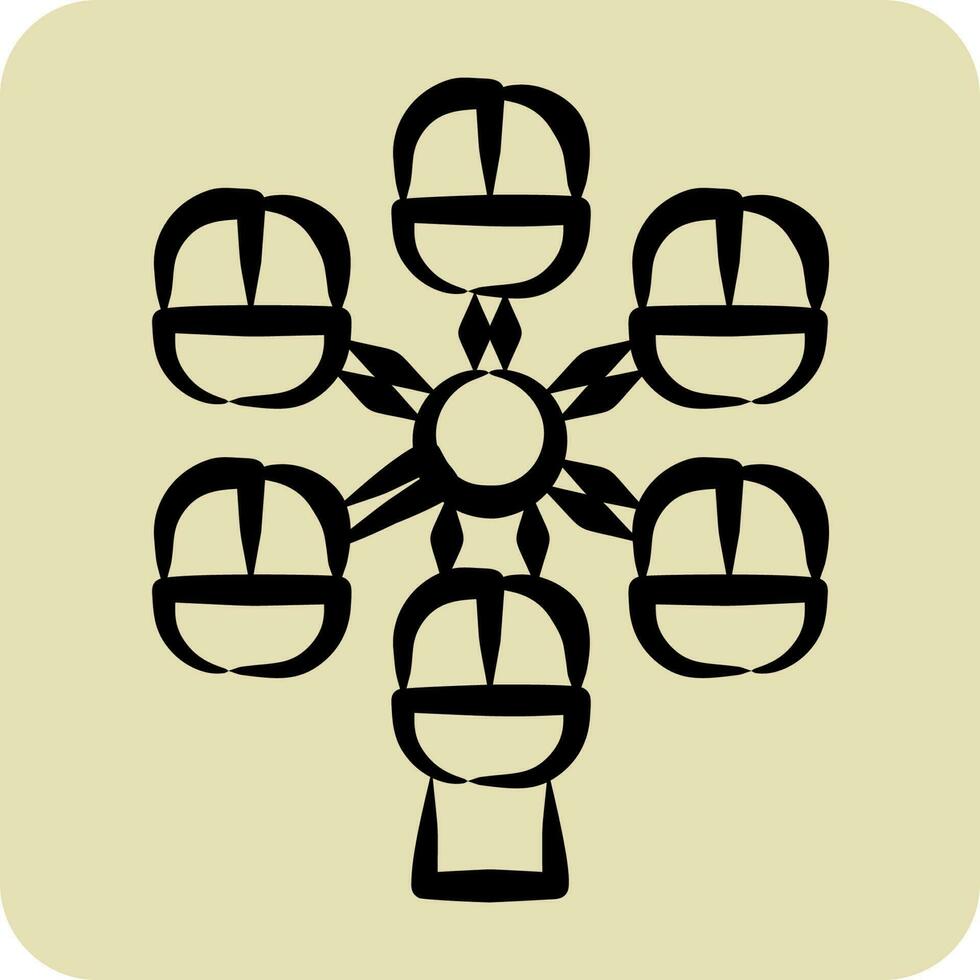 icona pherris ruota. relazionato per divertimento parco simbolo. mano disegnato stile. semplice design modificabile. semplice illustrazione vettore