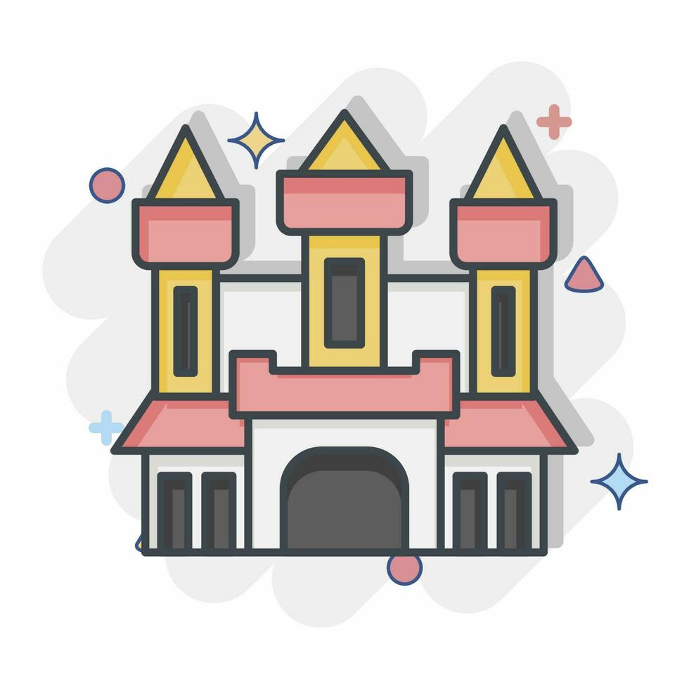 icona castello. relazionato per Halloween simbolo. comico stile. semplice design modificabile. semplice illustrazione vettore
