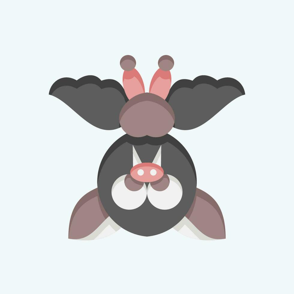 icona pipistrello. relazionato per Halloween simbolo. piatto stile. semplice design modificabile. semplice illustrazione vettore