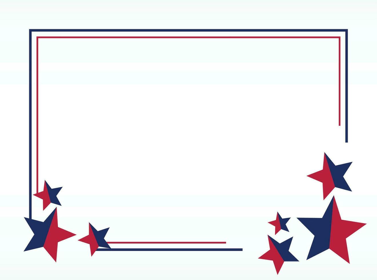 americano vacanza sfondo nel blu, bianca, rosso colori con stella icona. design per striscione, saluto carta, invito, sociale media, ragnatela. vettore