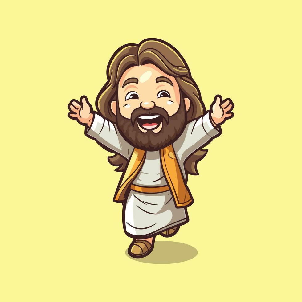 cartone animato illustrazione di carino Gesù vettore