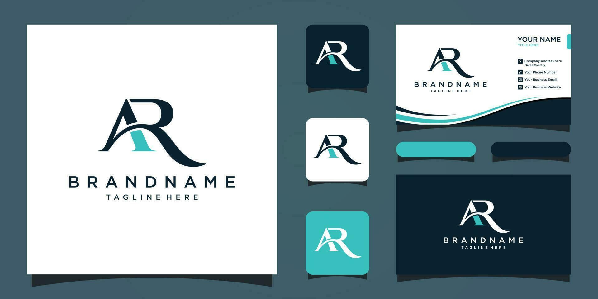 iniziale lettera ar tipografia logo design vettore con attività commerciale carta design premio vettore