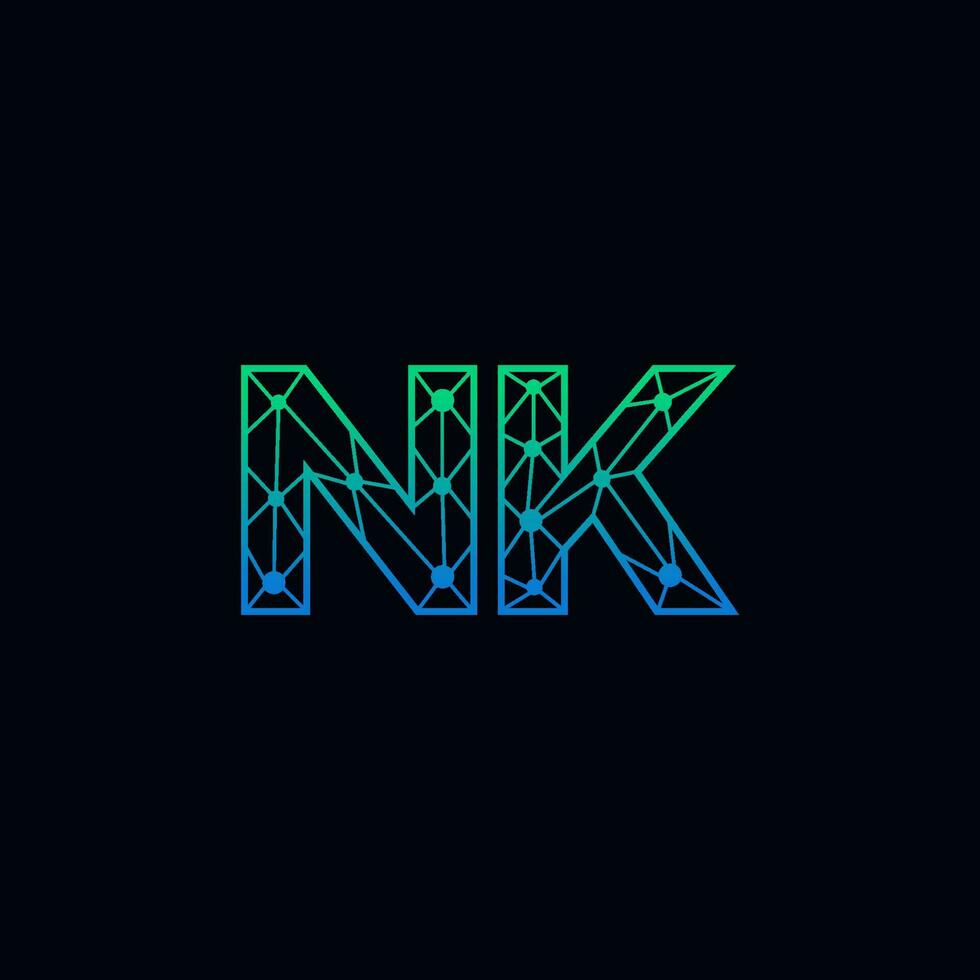 astratto lettera nk logo design con linea punto connessione per tecnologia e digitale attività commerciale azienda. vettore